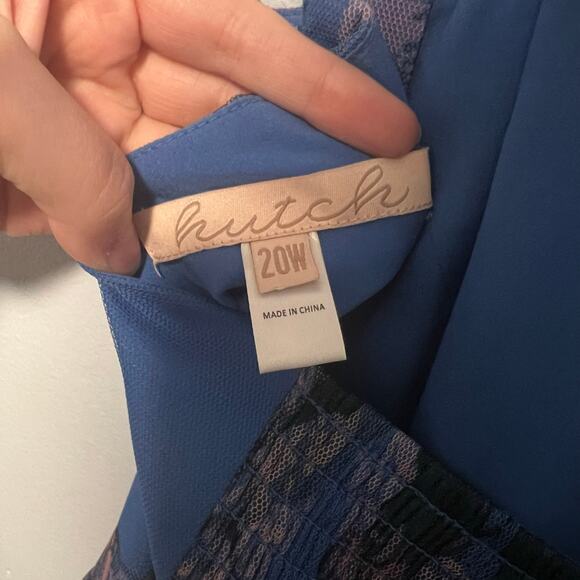 Hutch Freya Tulle Plisse Ruffle Gown Dress Size 20 V-Neck - Picture 6 of 11